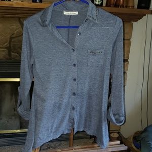 Embellished button down
